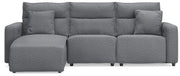 Modmax II Salt and Pepper 3-Piece Reclining Sofa Chaise - 65906S23