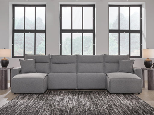 Modmax II Salt and Pepper 4-Piece Power Reclining Sectional with Chaise - 65906S11