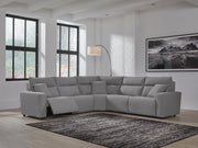 Modmax II Salt and Pepper 5-Piece Power Reclining Sectional - 65906S8