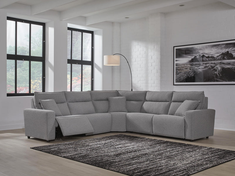 Modmax II Salt and Pepper 5-Piece Power Reclining Sectional - 65906S8