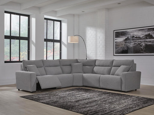 Modmax II Salt and Pepper 5-Piece Power Reclining Sectional - 65906S8