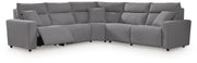 Modmax II Salt and Pepper 5-Piece Power Reclining Sectional - 65906S8