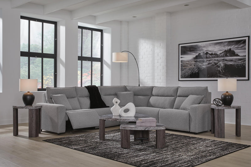 Modmax II Salt and Pepper 5-Piece Power Reclining Sectional - 65906S8