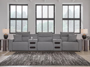 Modmax II Salt and Pepper 5-Piece Power Reclining Sectional with Audio Consoles - 65906S13