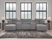 Modmax II Salt and Pepper 5-Piece Power Reclining Sectional with Chaise and Consoles - 65906S16