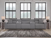 Modmax II Salt and Pepper 5-Piece Power Reclining Sectional with Consoles - 65906S14
