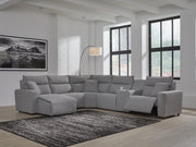 Modmax II Salt and Pepper 6-Piece Power Reclining Sectional with Chaise and Console - 65906S19