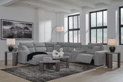 Modmax II Salt and Pepper 6-Piece Power Reclining Sectional with Chaise and Console - 65906S19