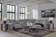 Modmax II Salt and Pepper 6-Piece Power Reclining Sectional with Chaise and Console - 65906S6
