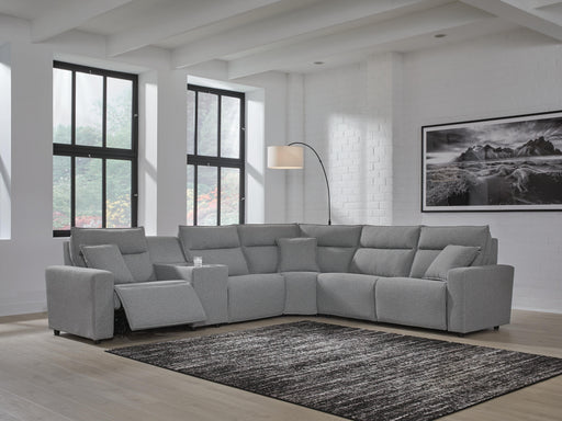 Modmax II Salt and Pepper 6-Piece Power Reclining Sectional with Console - 65906S10