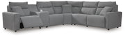 Modmax II Salt and Pepper 6-Piece Power Reclining Sectional with Console - 65906S10