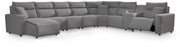 Modmax II Salt and Pepper 8-Piece Power Reclining Sectional with Console - 65906S47