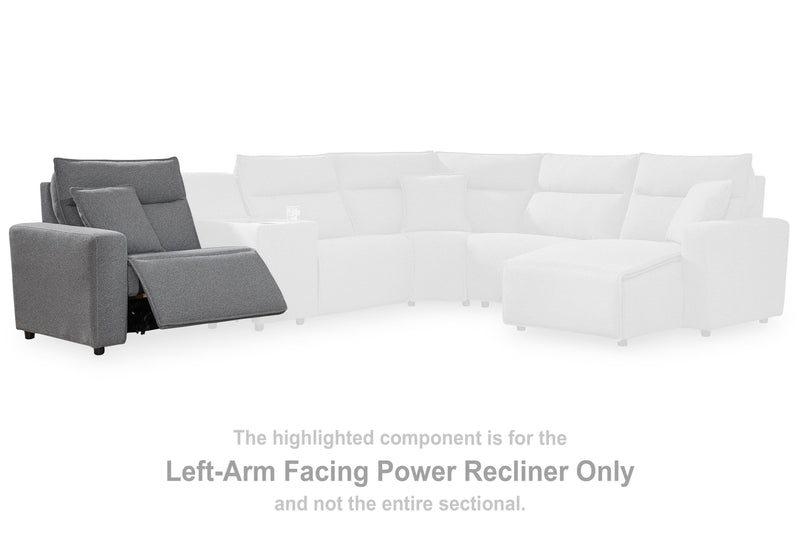 Modmax II Salt and Pepper Left-Arm Facing Power Recliner - 6590658