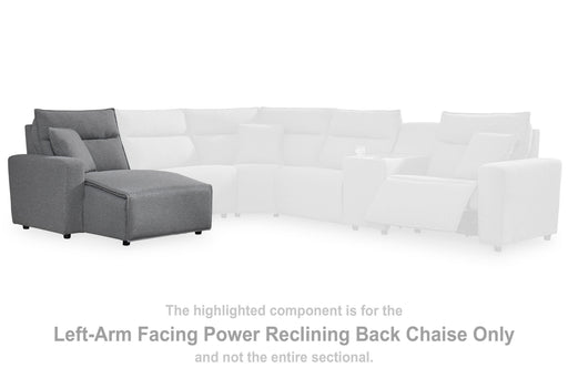 Modmax II Salt and Pepper Left-Arm Facing Power Reclining Back Chaise - 6590679