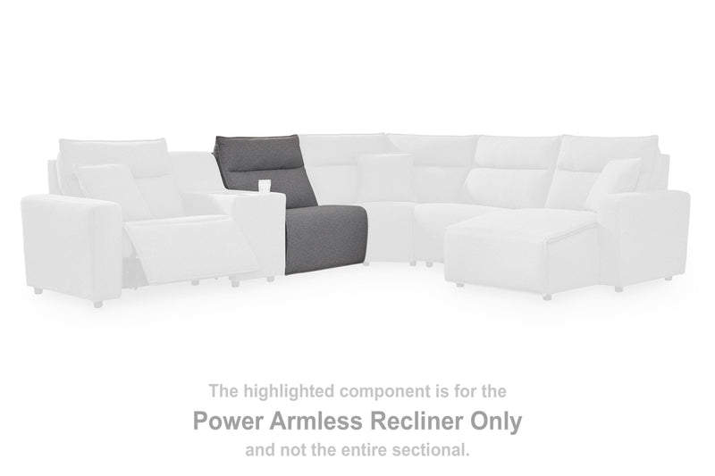 Modmax II Salt and Pepper Power Armless Recliner - 6590631