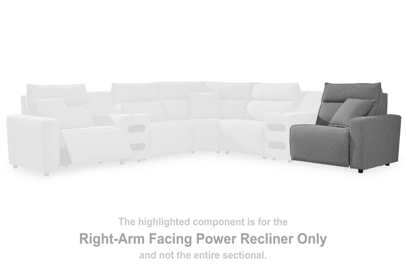 Modmax II Salt and Pepper Right-Arm Facing Power Recliner - 6590662