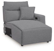 Modmax II Salt and Pepper Right-Arm Facing Power Reclining Back Chaise - 6590697