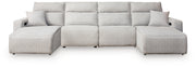 Modmax II Stone 4-Piece Reclining Sectional with Double Chaise - 65907S37