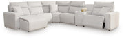 Modmax II Stone 6-Piece Power Reclining Sectional with Chaise and Console - 65907S19