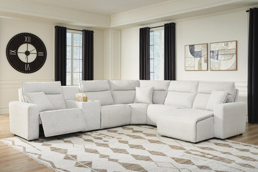 Modmax II Stone 6-Piece Power Reclining Sectional with Chaise and Console - 65907S6