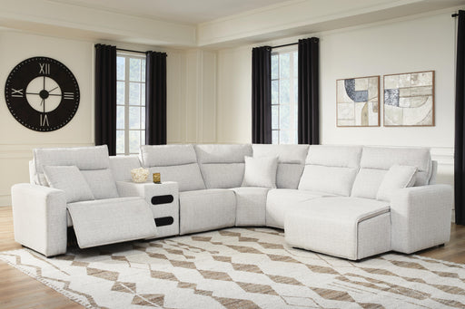 Modmax II Stone 6-Piece Reclining Sectional with Chaise and Audio Console - 65907S28