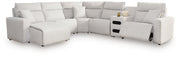 Modmax II Stone 6-Piece Reclining Sectional with Chaise and Audio Console - 65907S29