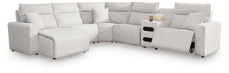 Modmax II Stone 6-Piece Reclining Sectional with Chaise and Audio Console - 65907S29
