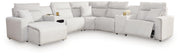 Modmax II Stone 7-Piece Power Reclining Sectional with Chaise and Audio Console - 65907S43