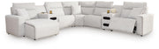 Modmax II Stone 7-Piece Power Reclining Sectional with Chaise and Audio Consoles - 65907S20