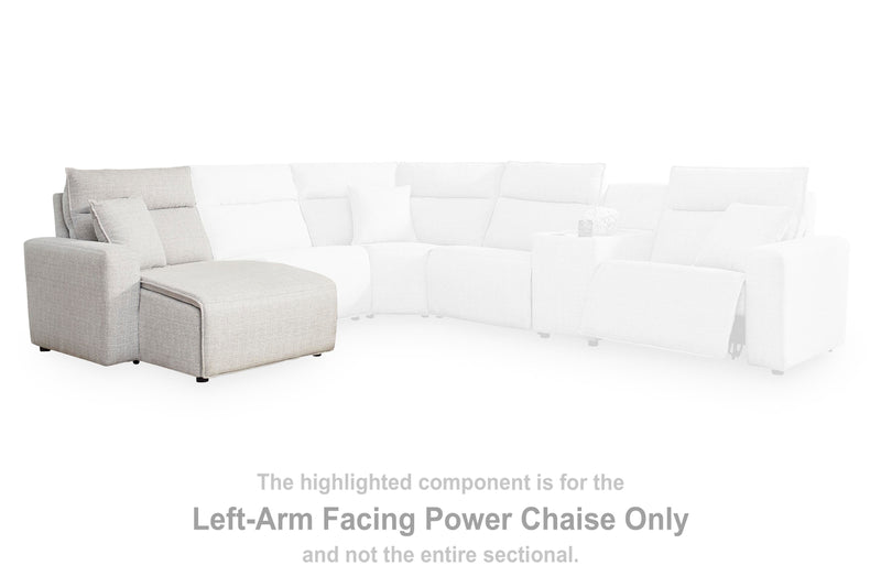 Modmax II Stone Left-Arm Facing Power Chaise - 6590779
