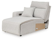 Modmax II Stone Left-Arm Facing Power Chaise - 6590779