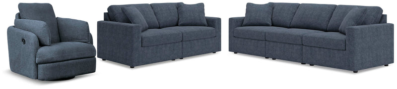 Modmax Ink 3-Piece Sectional Sofa, 2-Piece Sectional Loveseat and Swivel Glider Recliner - 92121U21