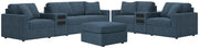 Modmax Ink 4-Piece Sectional Sofa, 3-Piece Sectional Loveseat and Ottoman - 92121U25