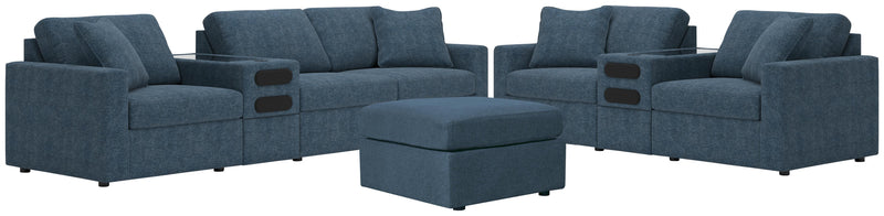 Modmax Ink 4-Piece Sectional Sofa, 3-Piece Sectional Loveseat and Ottoman - 92121U25