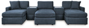 Modmax Ink 5 Piece Sectional with 3xOttoman, Double Console - Gate FurnitureSectional