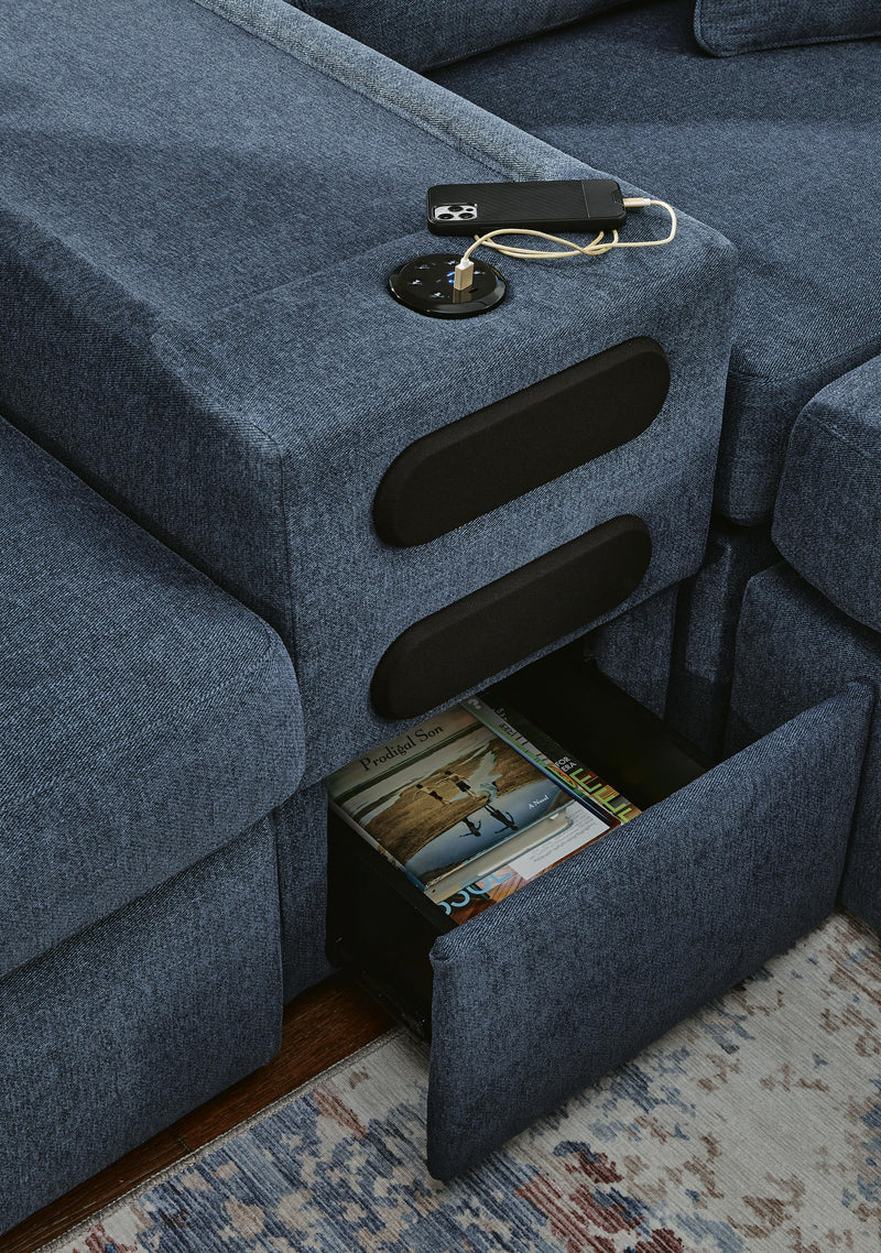 Modmax Ink 5-Piece Sectional with Audio Console and Ottoman - 92121U24