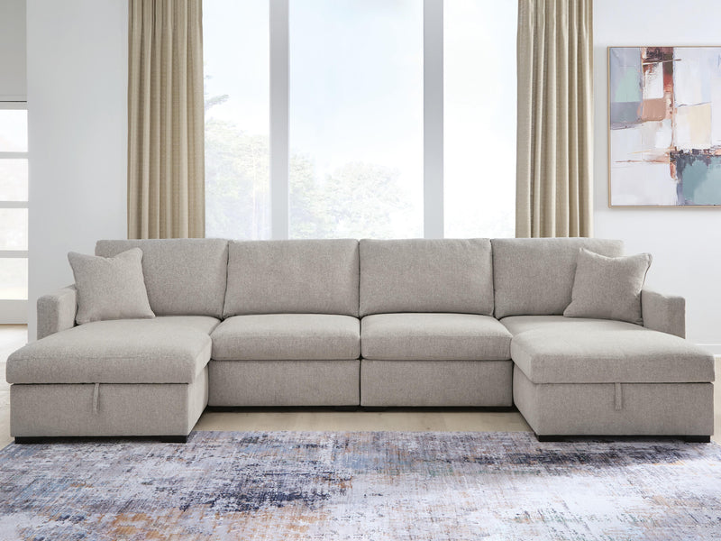 ModMax Luxe Flint 4-Piece Double Storage Chaise Sectional - 68605S62