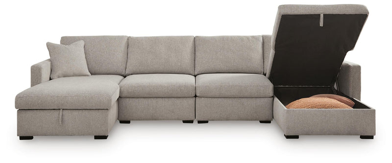 ModMax Luxe Flint 4-Piece Double Storage Chaise Sectional - 68605S62