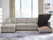 ModMax Luxe Flint 4-Piece Double Storage Chaise Sectional - 68605S62