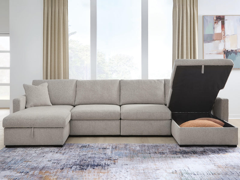 ModMax Luxe Flint 4-Piece Double Storage Chaise Sectional - 68605S62