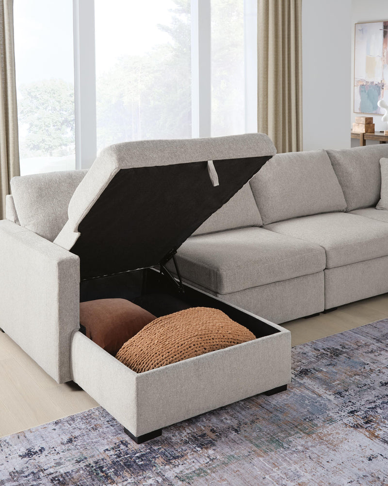 ModMax Luxe Flint 4-Piece Double Storage Chaise Sectional - 68605S62