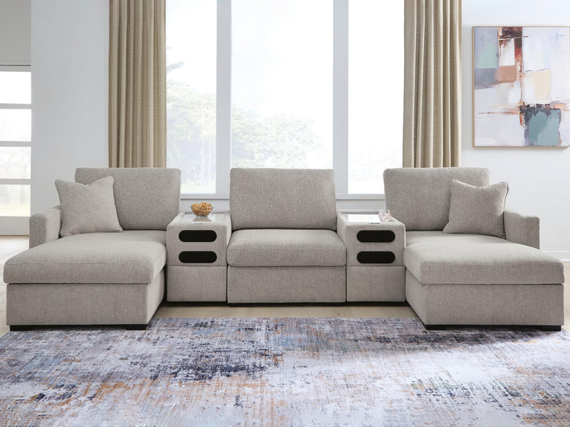 ModMax Luxe Flint 5-Piece Double Chaise Sectional with Audio Consoles - 68605S43