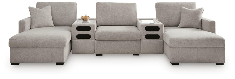 ModMax Luxe Flint 5-Piece Double Chaise Sectional with Audio Consoles - 68605S43