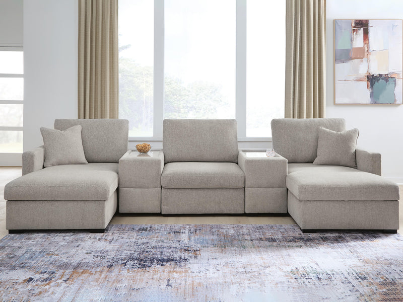 ModMax Luxe Flint 5-Piece Double Chaise Sectional with Storage Consoles - 68605S38