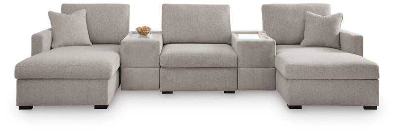 ModMax Luxe Flint 5-Piece Double Chaise Sectional with Storage Consoles - 68605S38