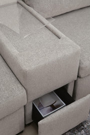 ModMax Luxe Flint 5-Piece Double Chaise Sectional with Storage Consoles - 68605S38