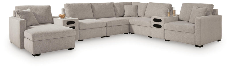 ModMax Luxe Flint 8-Piece Sectional with Chaise and Audio Consoles - 68605S41