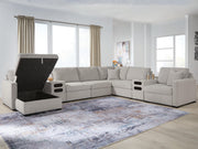 ModMax Luxe Flint 8-Piece Sectional with Storage Chaise and Audio Consoles - 68605S79