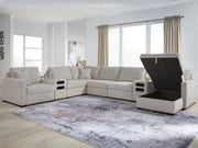 ModMax Luxe Flint 8-Piece Sectional with Storage Chaise and Audio Consoles - 68605S80