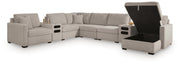 ModMax Luxe Flint 8-Piece Sectional with Storage Chaise and Audio Consoles - 68605S80